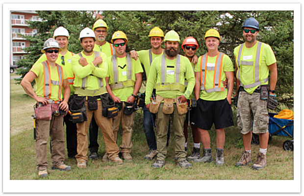 Playgrounds-R-Us In-house Installation Crew at the Jumpstart Winnipeg Build.